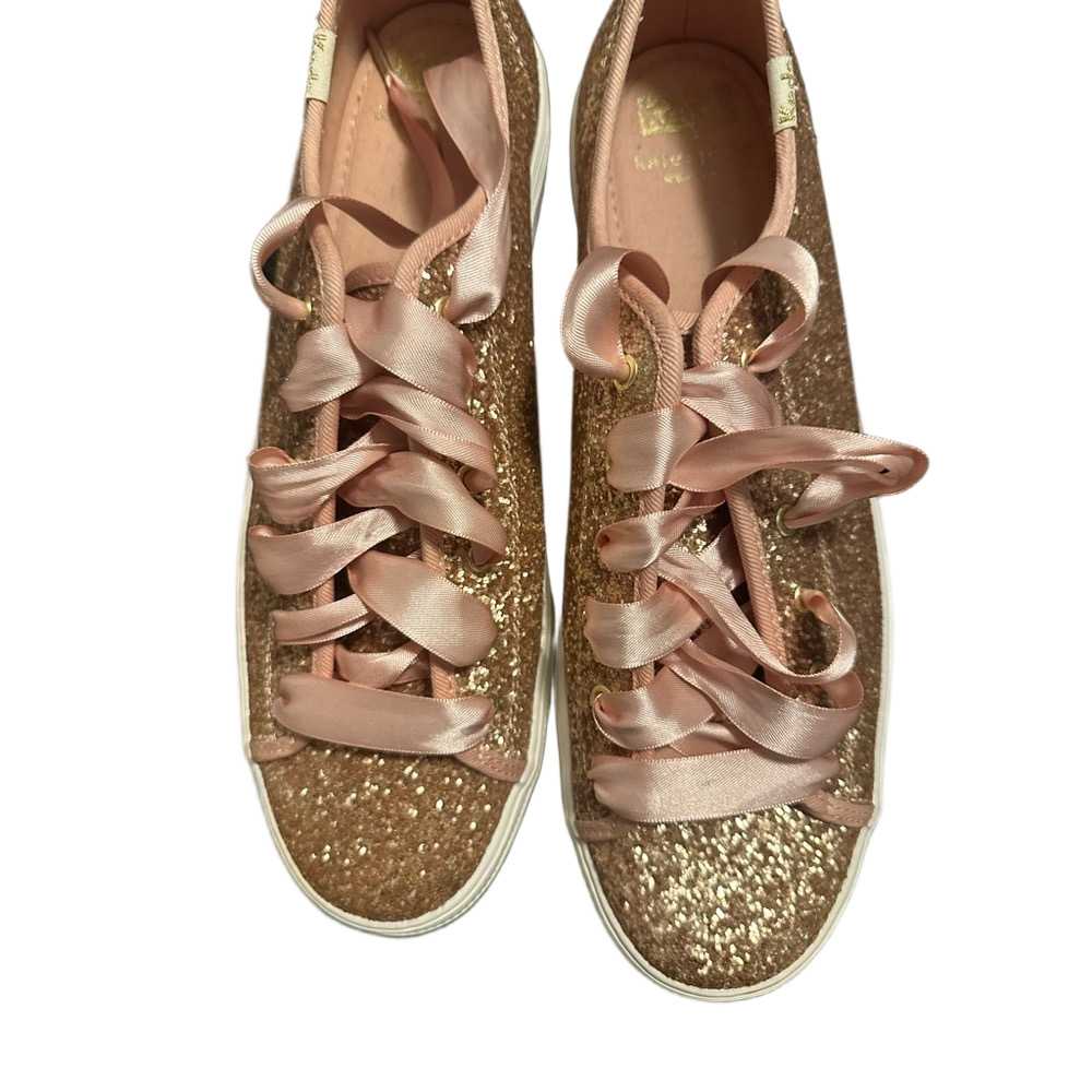 Kate Spade KEDS Pink Glitter Lace Up Sneakers